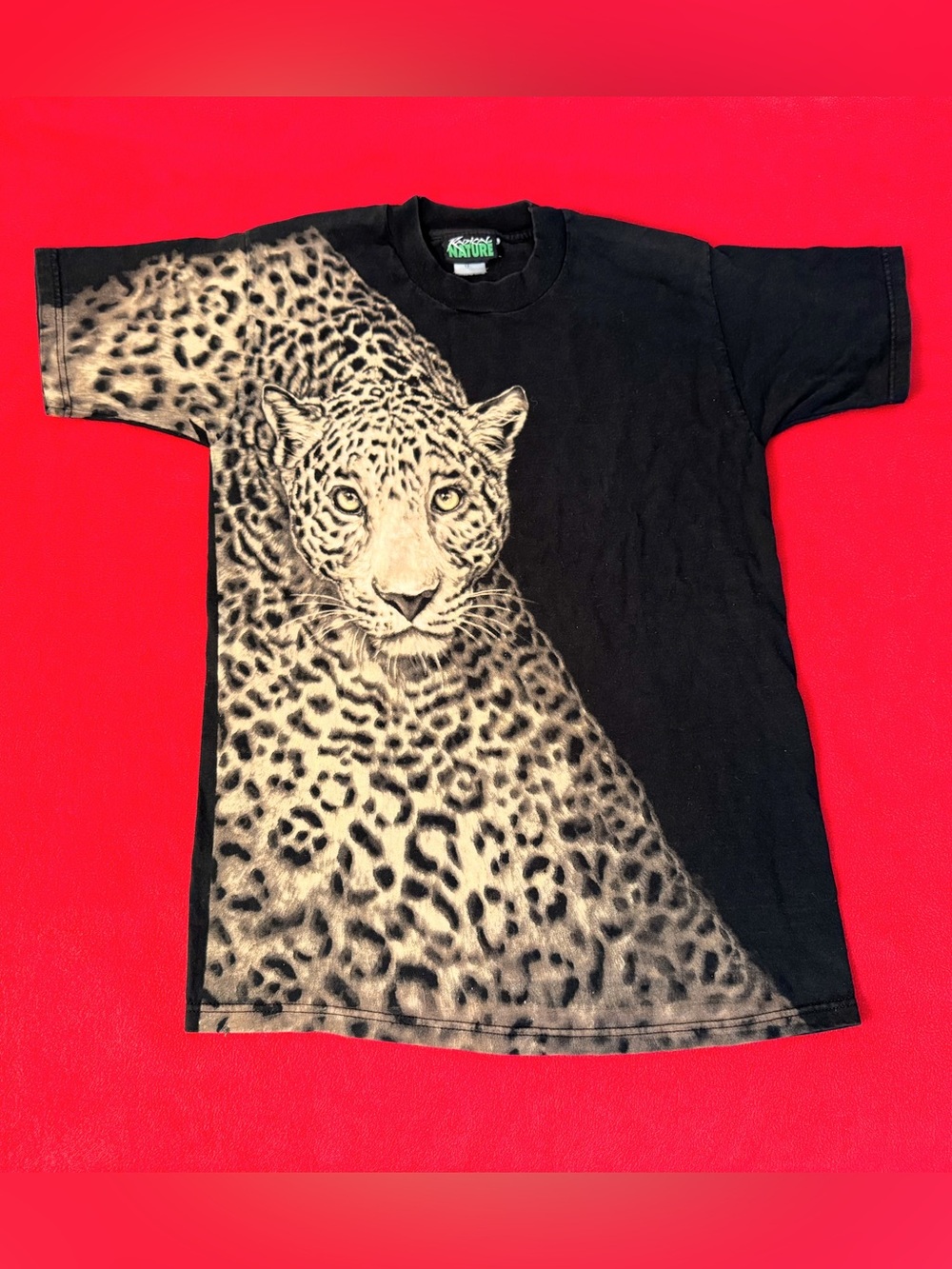 Vintage 90s Streetwear Unisex Size M -Faded All Over Print Leopard T-Shirt